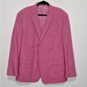 Saddlebred Men’s Classic Preppy Pink Cotton 2 Button Blazer Sport Coat Size 48R